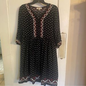 Anthropologie Orange Creek Dress SZ S Shift Baby Doll Embroidered Peasant boho